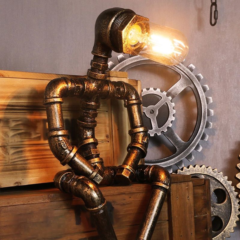Camera da letto per tubo da letto Light Warehouse Metallic 1 lampadina in ottone in ottone