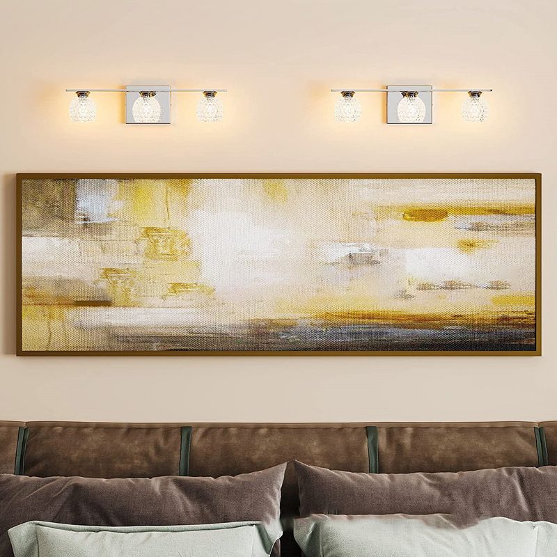 Silver Modern Metal Wall Sconce Ball Shape Vanity Lamp with Glass Shade for Bathroom