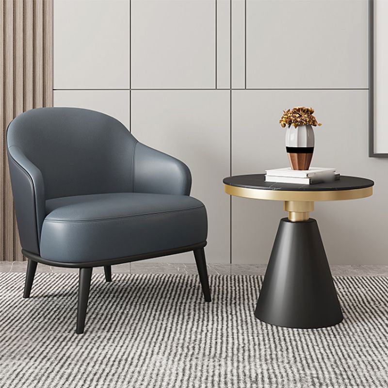 Faux Leather Arm Chair 24.80" Wide Arms Included Chair with Basic Four Leg