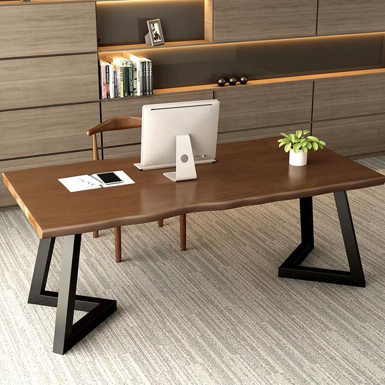 Solid Wood Work Table Free Form Home Office Modern Writing Desk