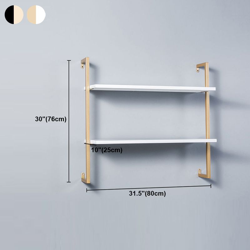 Contemporary Wall Unit Bookshelf with Iron Frame Manufactured Wood Shelf