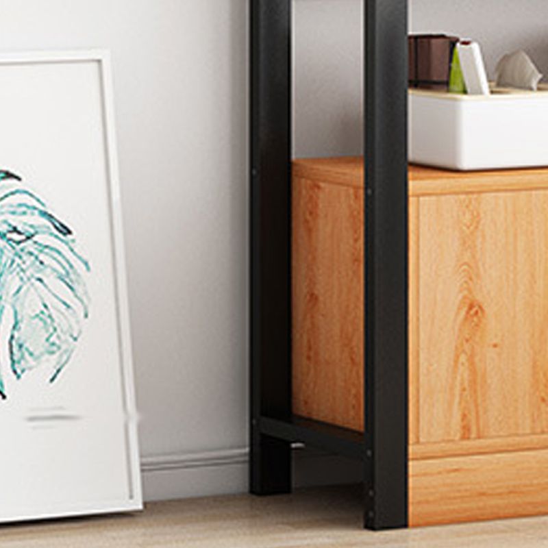 Industrial Etagere Bookshelf Steel Frame Manufactured Wood Shelf Bookshelf with Door