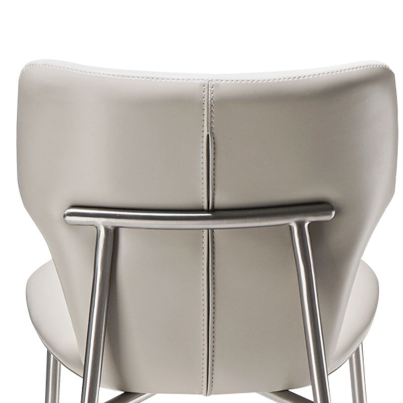 Modern Bar Stool Leather Backrest Counter Stool with Metal Base