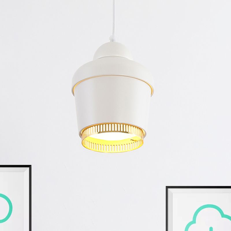 Luz de techo colgante de frasco negro/blanco/cromo moderno 1 luz colgante colgante de hierro ligero