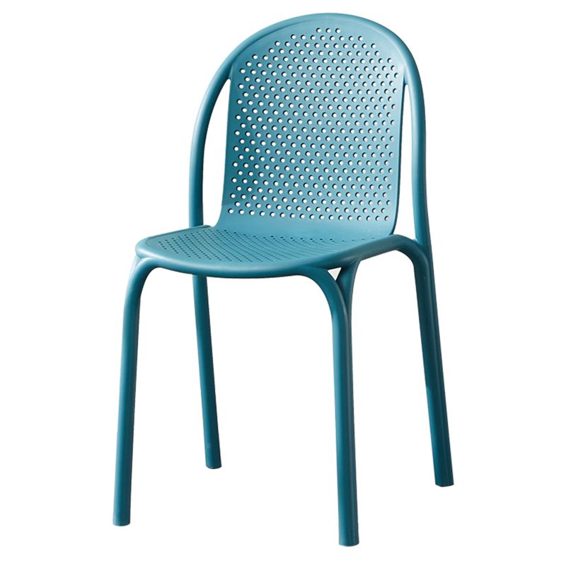 Chaise d'appoint de salle à manger empilable en plastique Chaises de salle à manger scandinaves sans accoudoirs (Ensemble de 4)