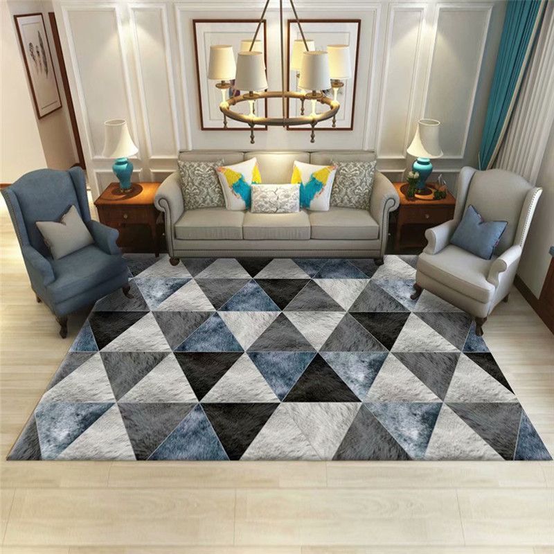 Modern Carpet Trendy Abstract Pattern Polyester Area Rug Stain Resistant Rug for Living Room
