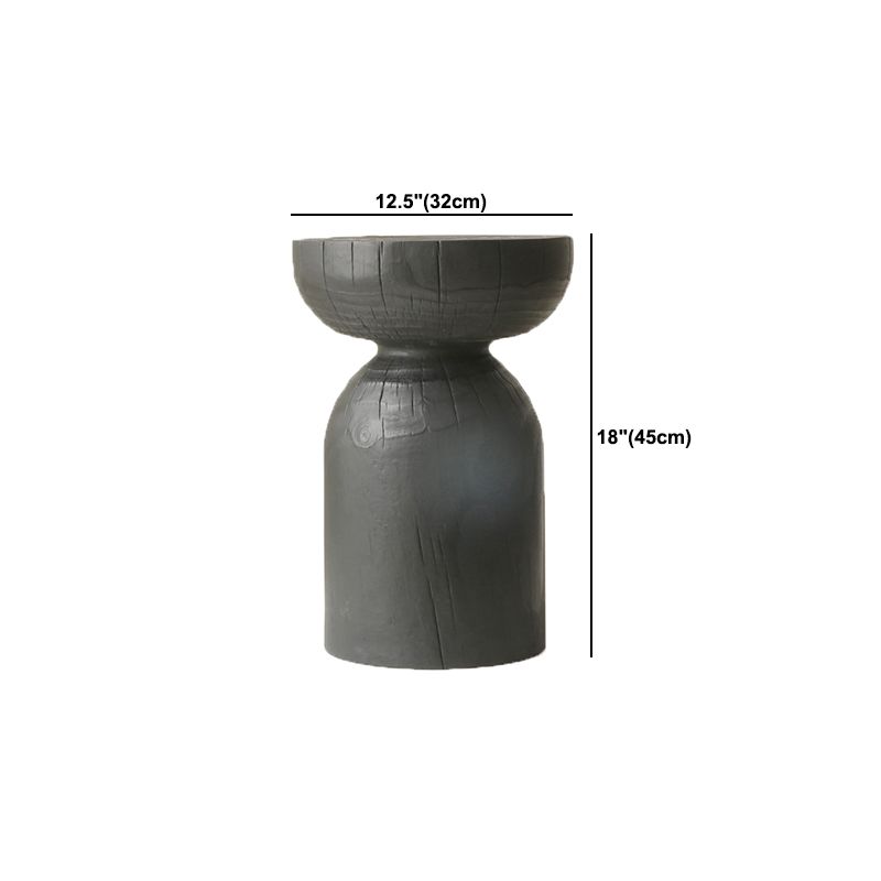 Contemporary Style Side End Table Wooden Pedestal Sofa Side Accent Table in Black