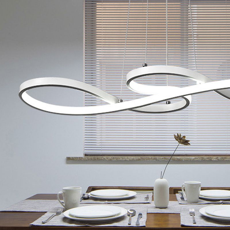 Modern Minimalist Indoor LED Pendant Light Aluminium Linear Hanging Lamp with Acrylic Shade