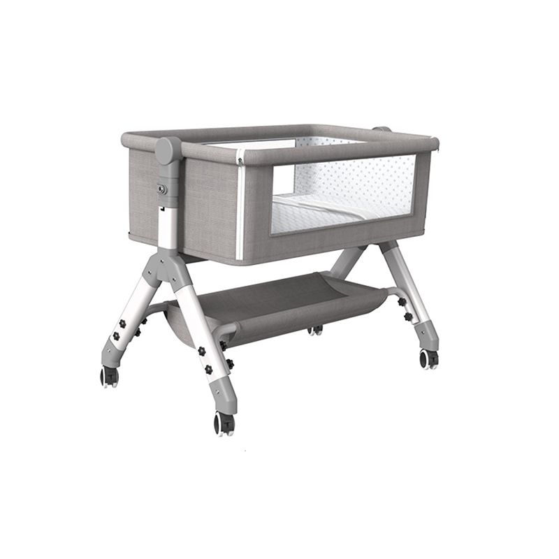 Rectangle Metal Bedside Crib Gliding and Rocking Crib Cradle for Baby