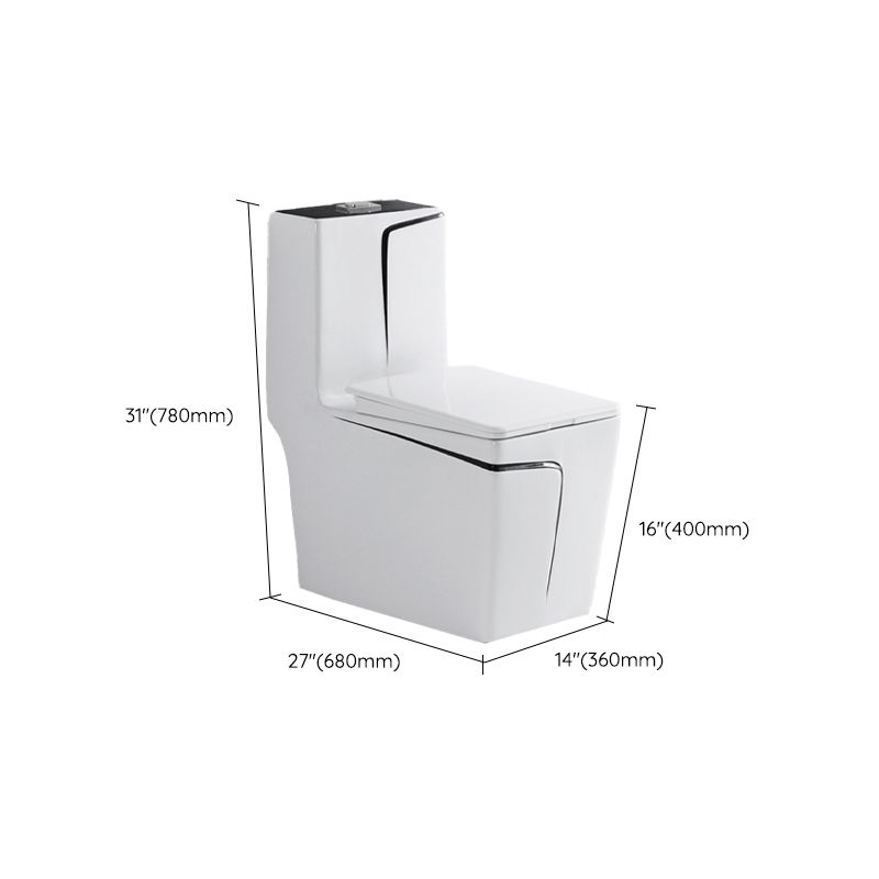 Skirted Toilet Traditional Floor Mount One-Piece Toilet with Slow Close Seat