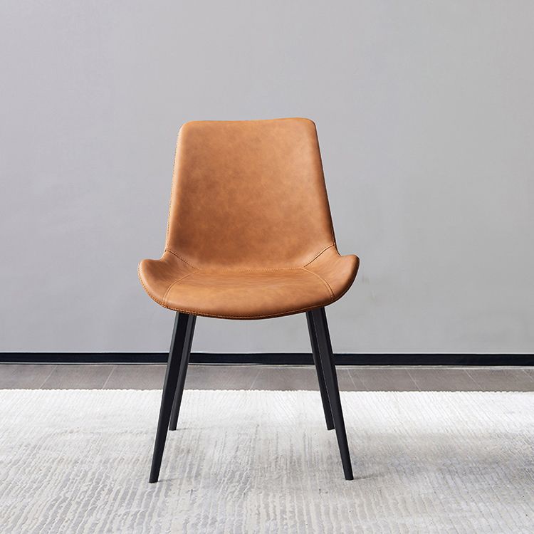 Restaurante contemporáneo Silla lateral de cuero Silla de comedor con respaldo sólido
