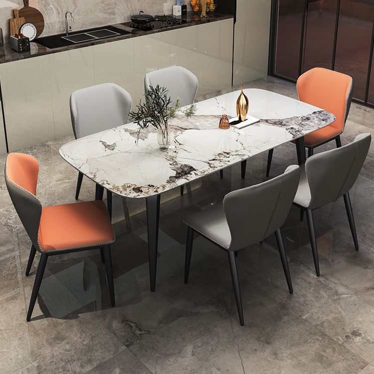 Modern Style Set 1/4/5/7 Pcs with Rectangle Dining Table and Wingback Chairs