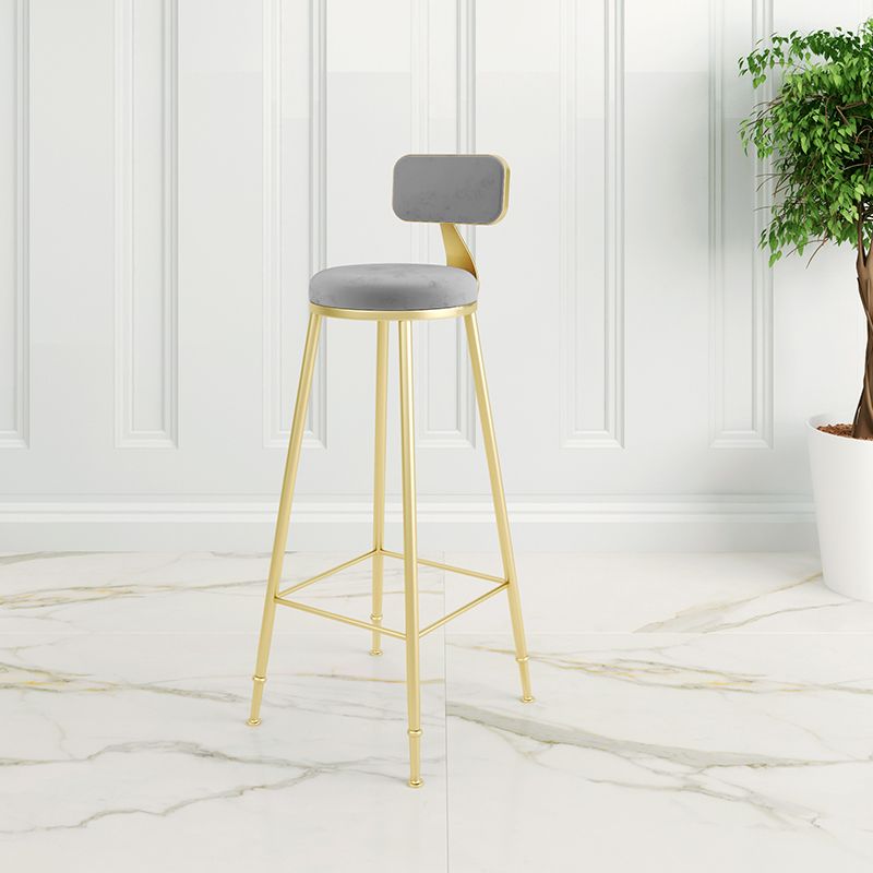 Glam – tabouret de comptoir sans accoudoirs, tabouret de bar en fer avec coussin en daim