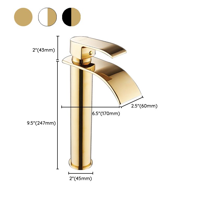 Single Hole Basin Faucet Waterfall Spout Sink Faucet Lever Handle Bathroom Faucet