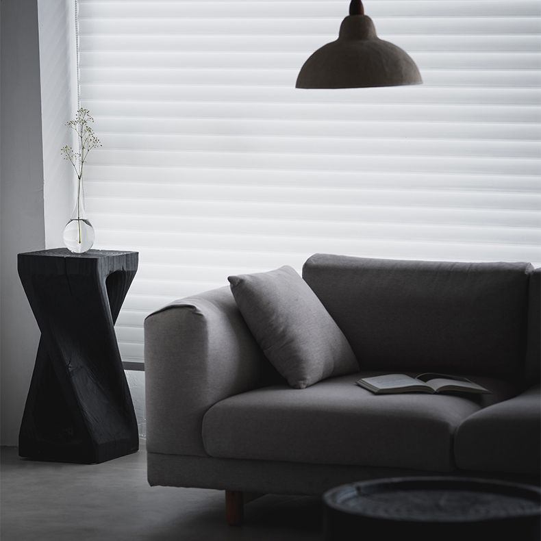 Contemporary Style Side End Table Wooden Pedestal Sofa Side Accent Table in Black