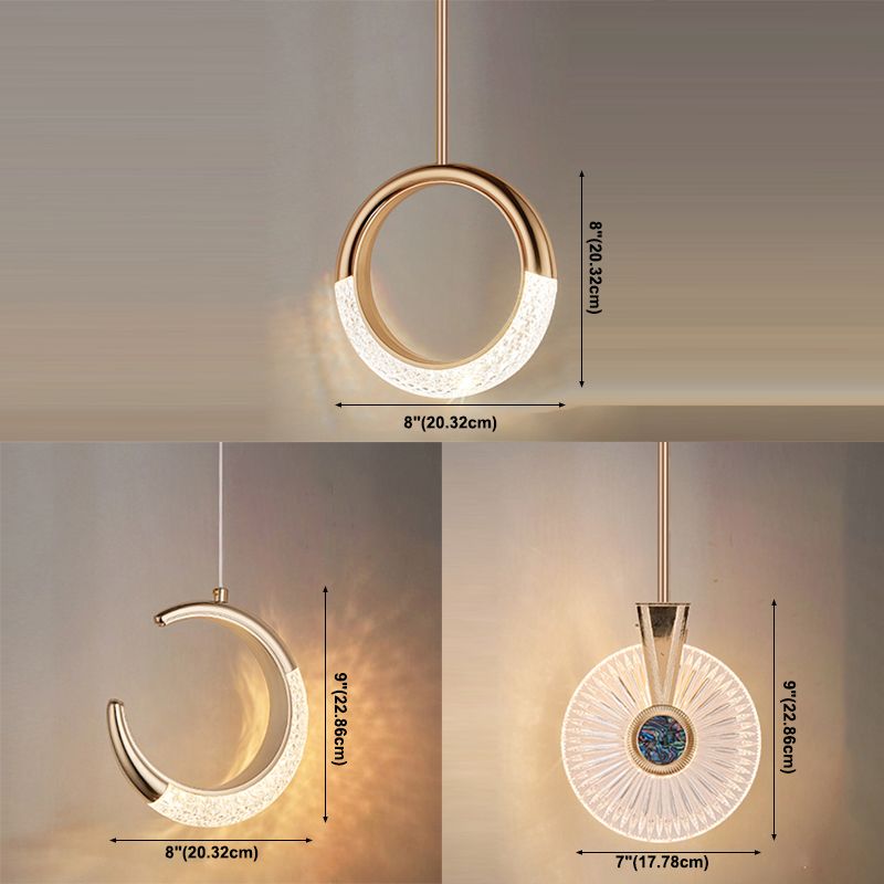 LED Hanging Light Fixture Modern Simple Style Living Room Pendant Light