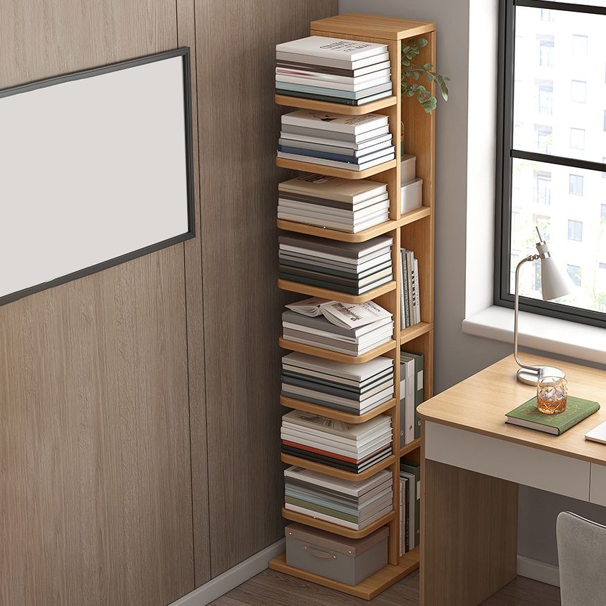 Contemporary Geometric Wood Shelf 13.77" Wide Home Bookshelf