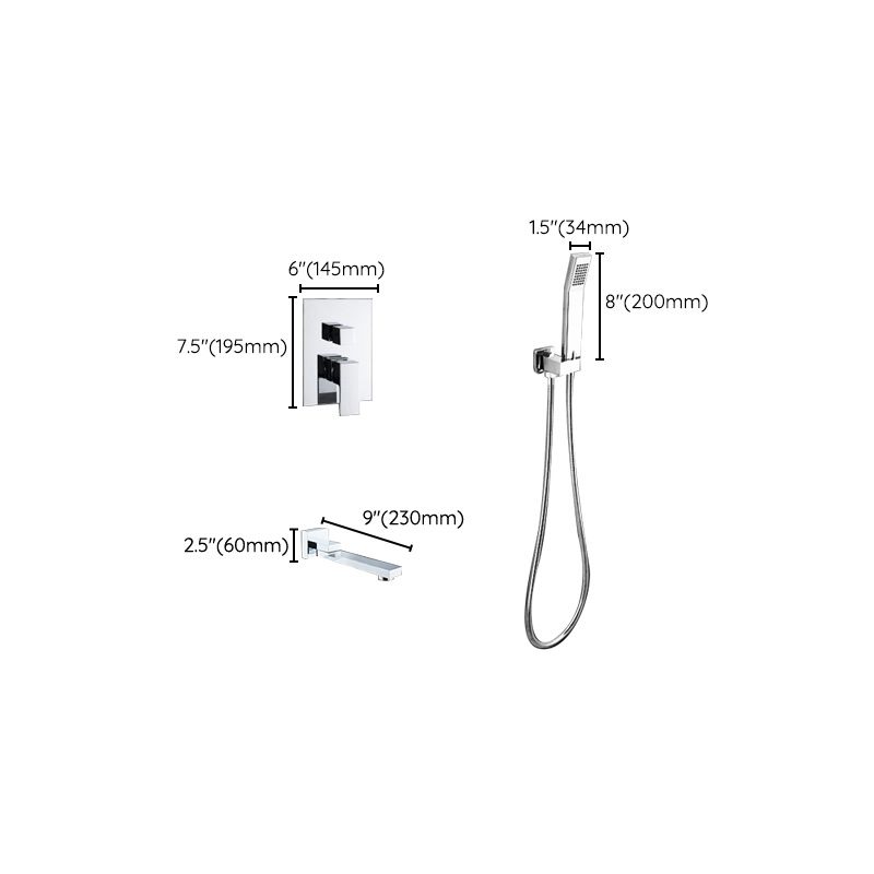 Modern Shower System Brass Adjustable Spray Pattern Ceiling Mounted Shower Combo