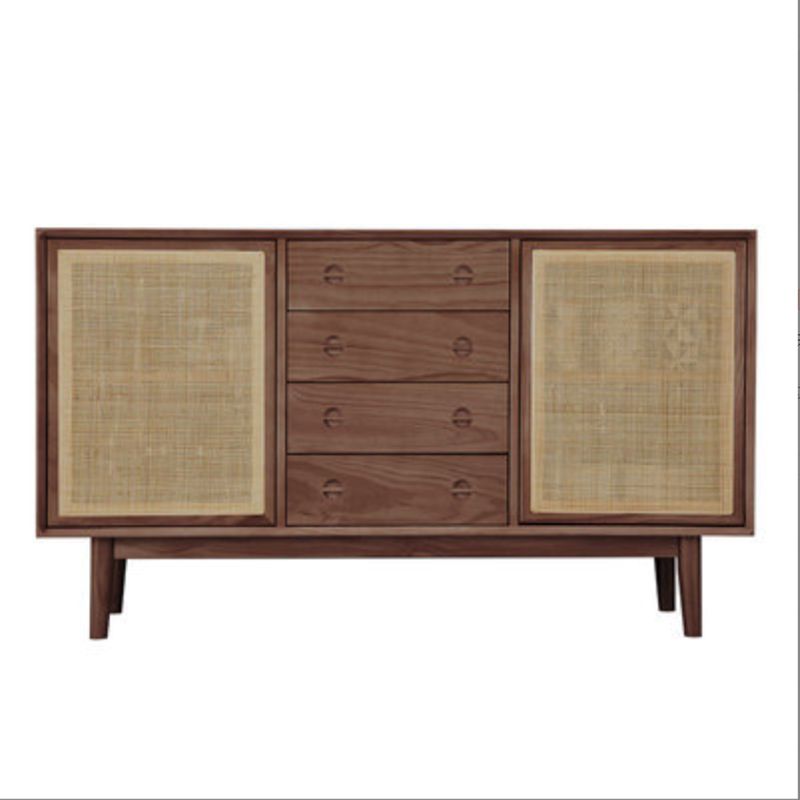 Contemporary Cabinet Solid Wood With Doors 4 - Drawer Accent Cabinet