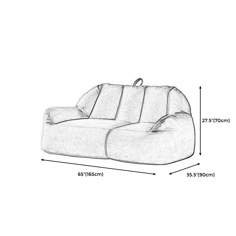 Modern Microsuede Curved Flared Arm Sofa 27.55" W for Living Room