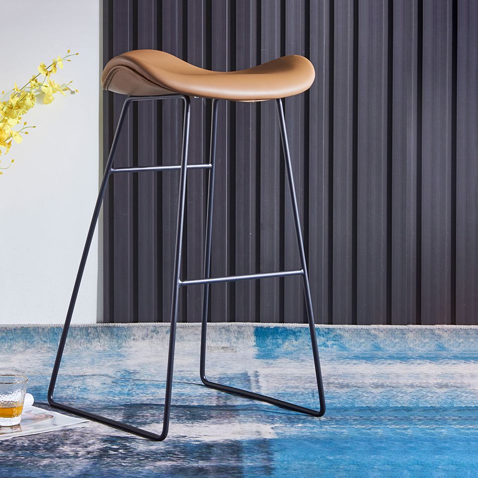 Modern Bar-stool PU Leather Counter Bar Stool with Metal Legs