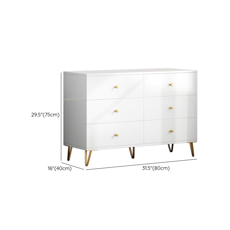 Glam Solid Wood Storage Chest Bedroom Chest in White with Drawers