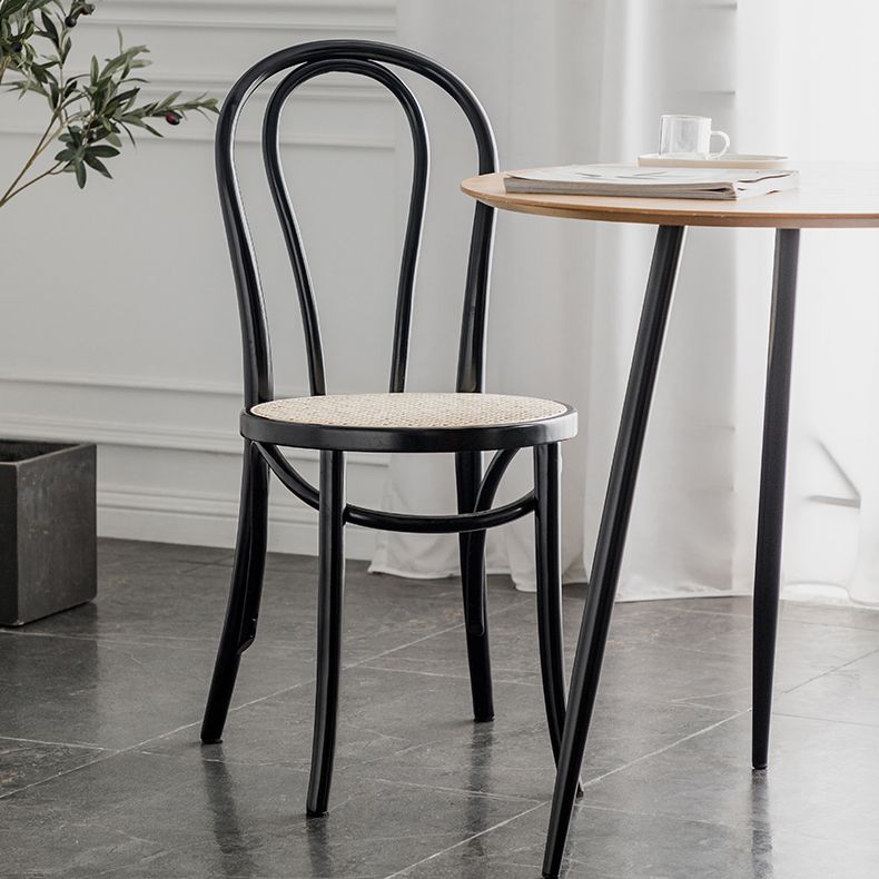 Sillas de cocina contemporáneas que cenan sillas laterales sin brazos con respaldo de madera Windsor