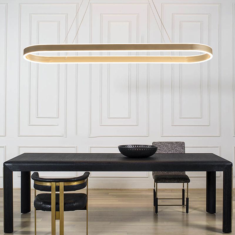 Moderne Style Island Lampe einfache LED -Aluminium -Anhängerleuchte für Esszimmer