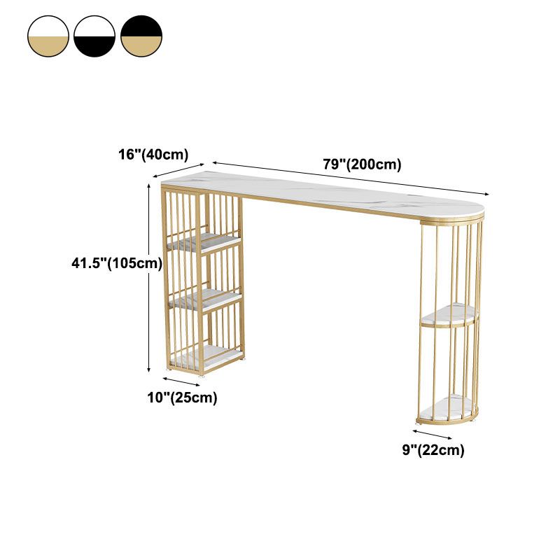 42-inch Height Cocktail Bar Table Nordic Metal Base Bar Height Storage Table