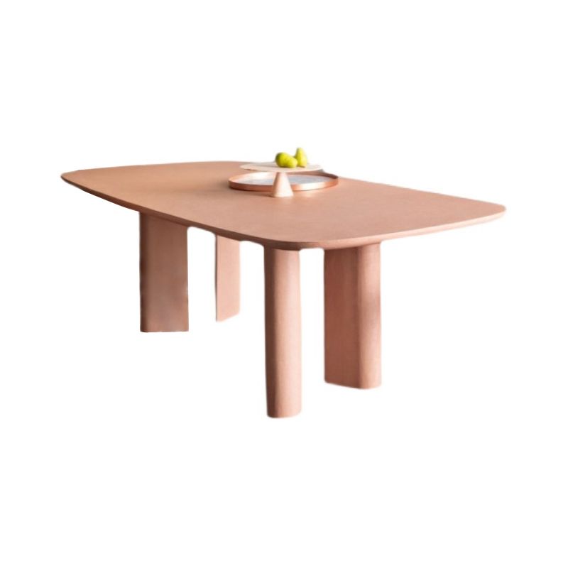 Rectangle Luxury Dining Table Solid Wood Fixed Table with 4 Legs