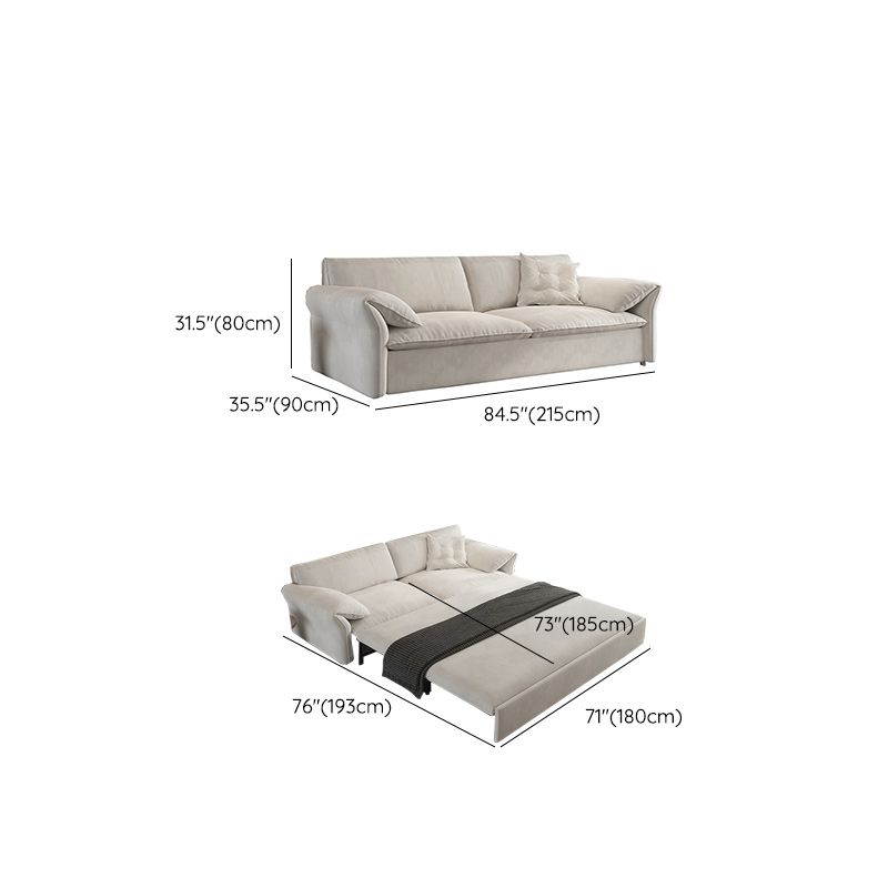 35" Wide Scandinavian Sofa Futon White Pillow Included Sleeper Sofa