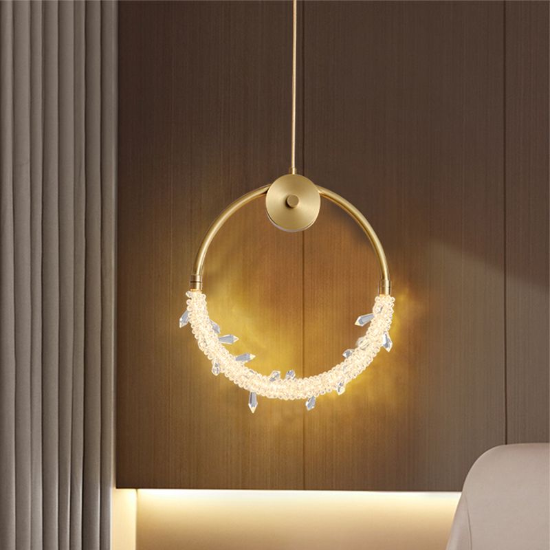 Kupferring -Anhänger Lichtkristall zeitgenössische LED Hängende Leuchten