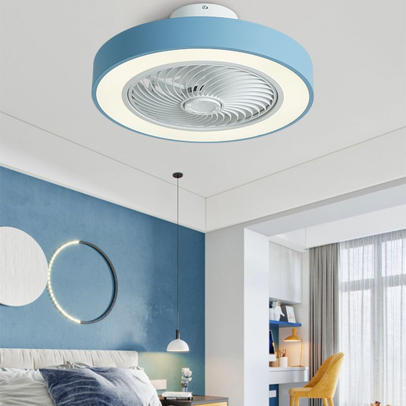Makkaron -trommelförmige Lüfterbeleuchtung Acryl Kinder Schlafzimmer LED SEMI BUSH MOUNT LAMPE