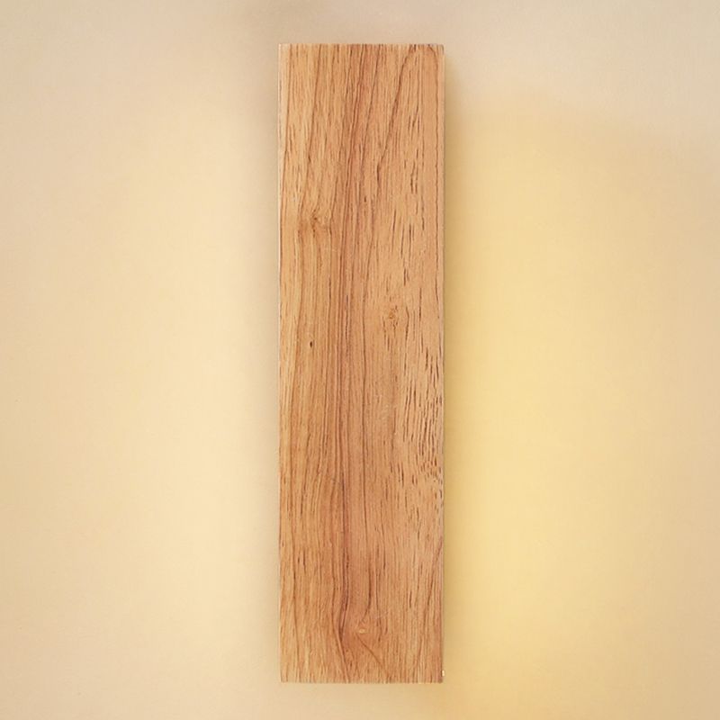 Rectangle Shape Wall Lighting Modern Style Wood 1 Light Sconce Lamp for Living Room