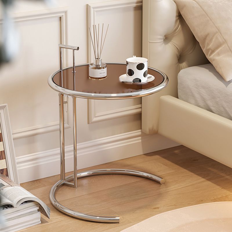 20" Wide Contemporary Corner Table Metal Round Accent Side Table