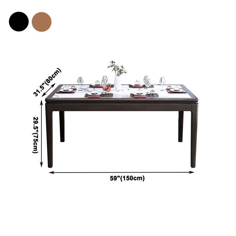 Rechthoek houten kleur eettafel gesinterde stenen tafel halverwege de eeuw met 4 poten