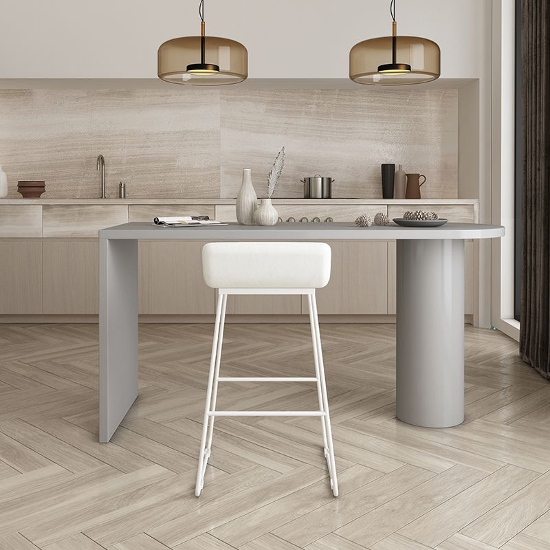 Indoor Wood Bar Table Industrial Double Pedestal Bar Height Table