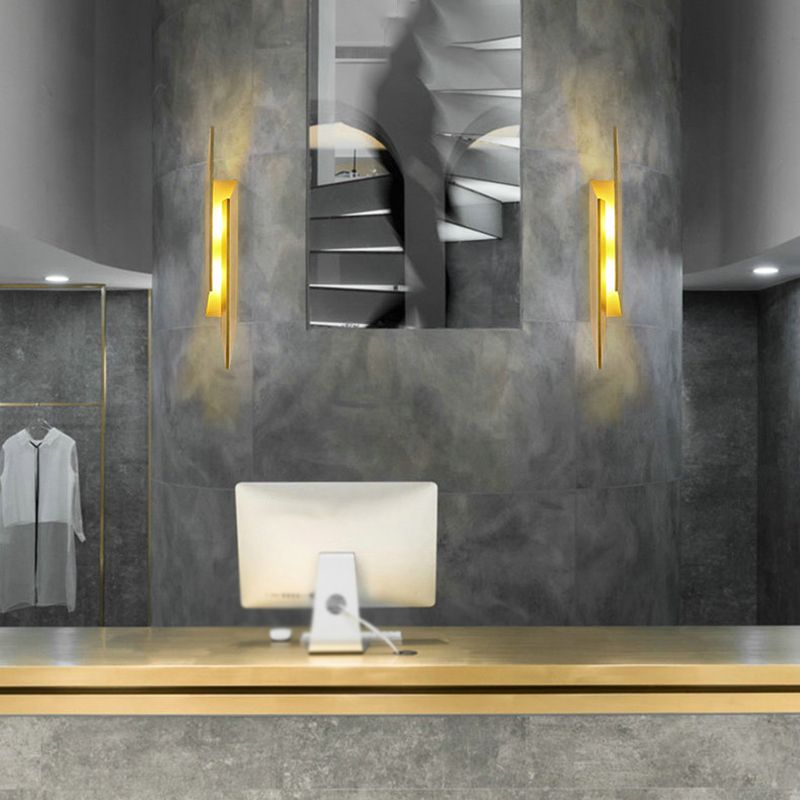 Iron LED Wall Mounted Fixture Unique Post Modern Wall Sconce in Gold