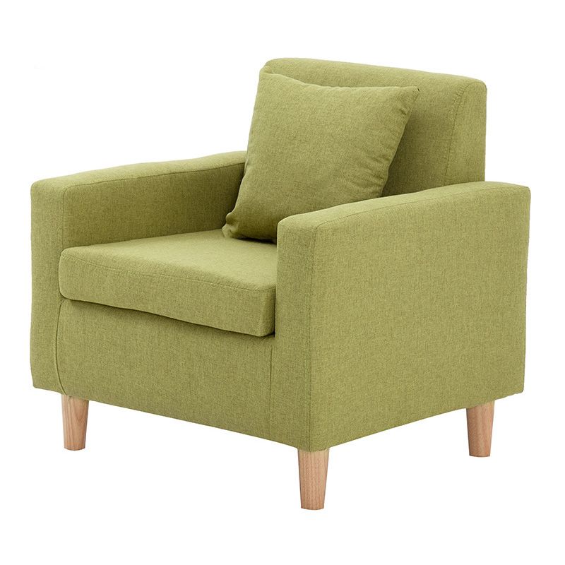 27.5"Wide Faux Leather/Linen Blend Tight Back Arm Chair with Basic Four Legs