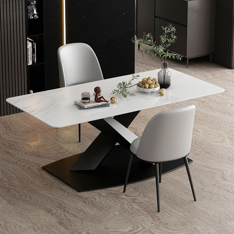 Modern Rectangle Dinette Set 1/2/5/7 Pieces Dining Table Set with Sintered Stone Top