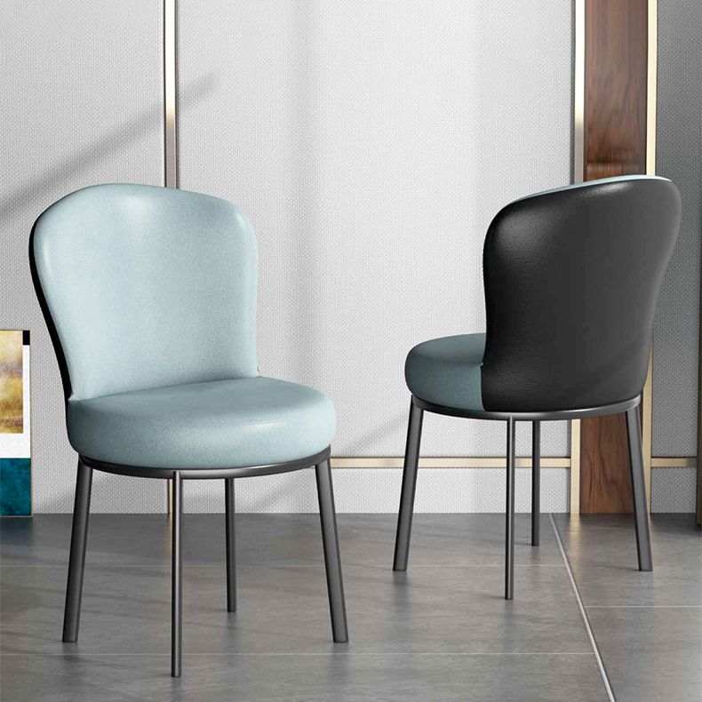 Sillas laterales tapizadas de estilo contemporáneo, silla sin brazos con respaldo sólido para uso doméstico