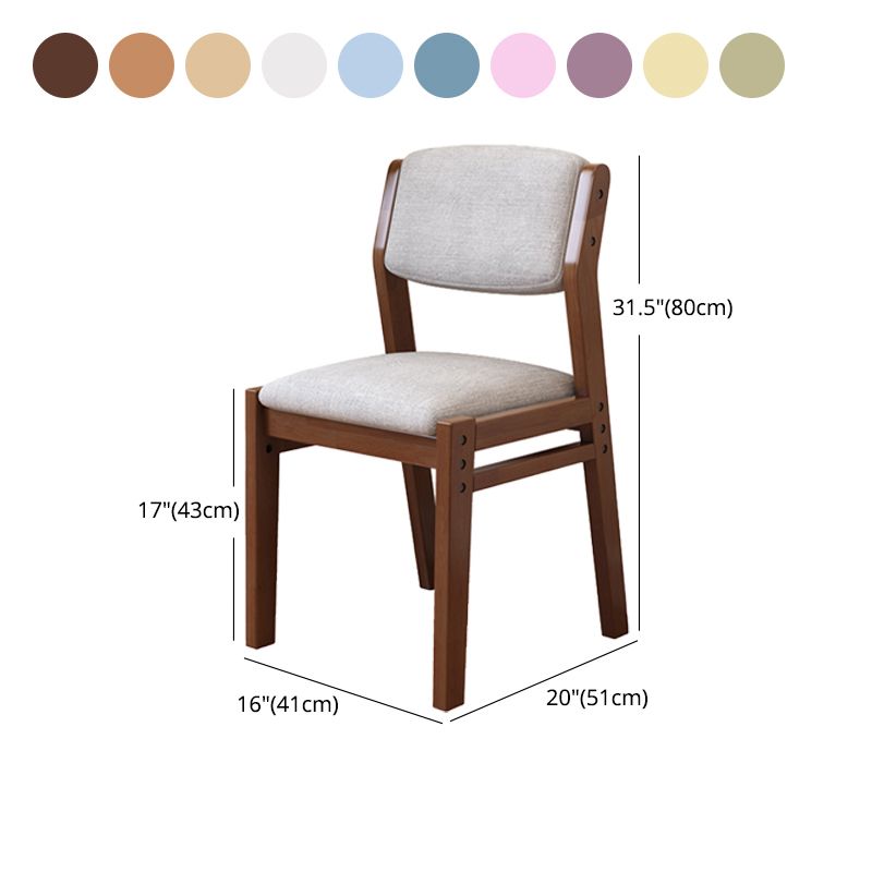 Modern Style Wood Chair Open Back Dining Side Chair with Upholstered for Dining Room