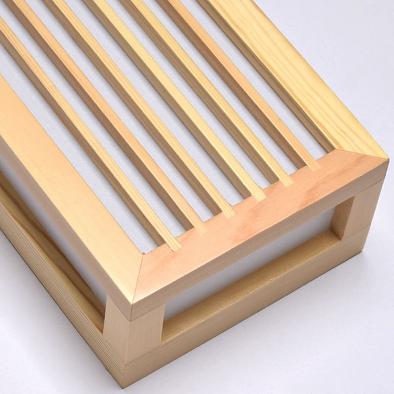 Wooden Wall Mount Light Modern Wall Sconce Lamp with Plastic Shade for Living Room
