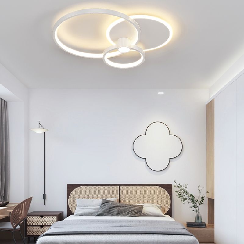 Minimalism Ceiling Light Fixture 4-Light Flush Mount with Metal for Bedroom