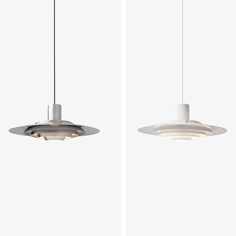 Postmodern Metal Tiers Design Single Bulb Pendant Light for Bedroom Dining Room