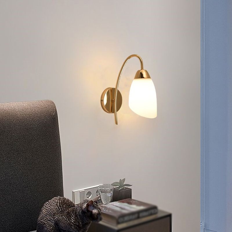 Light Luxury Wall Mount Light Geometry Shape Wall Lamp with Glass Shade for Bedroom