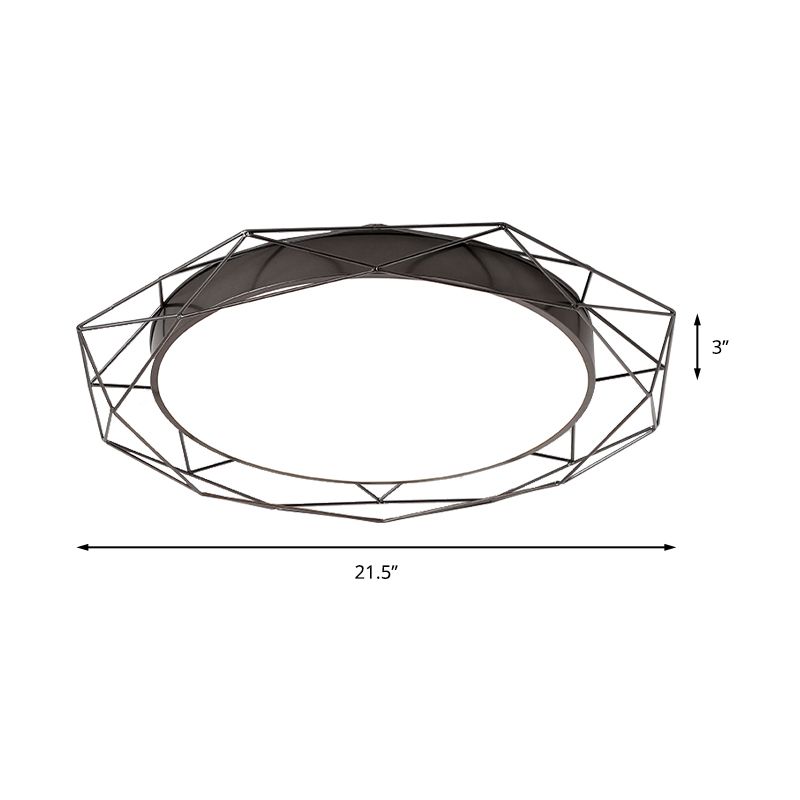 Tour métal-Flush Mount Ceiling Light with Wire Frame Nordic Gold / Black Ceiling Lighting for Bedroom, 21.5 "/25.5" Wide