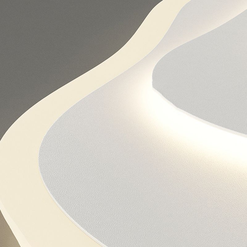 Single White Modern LED Flush Mount Lighting Unique Ceiling Light for Bedroom