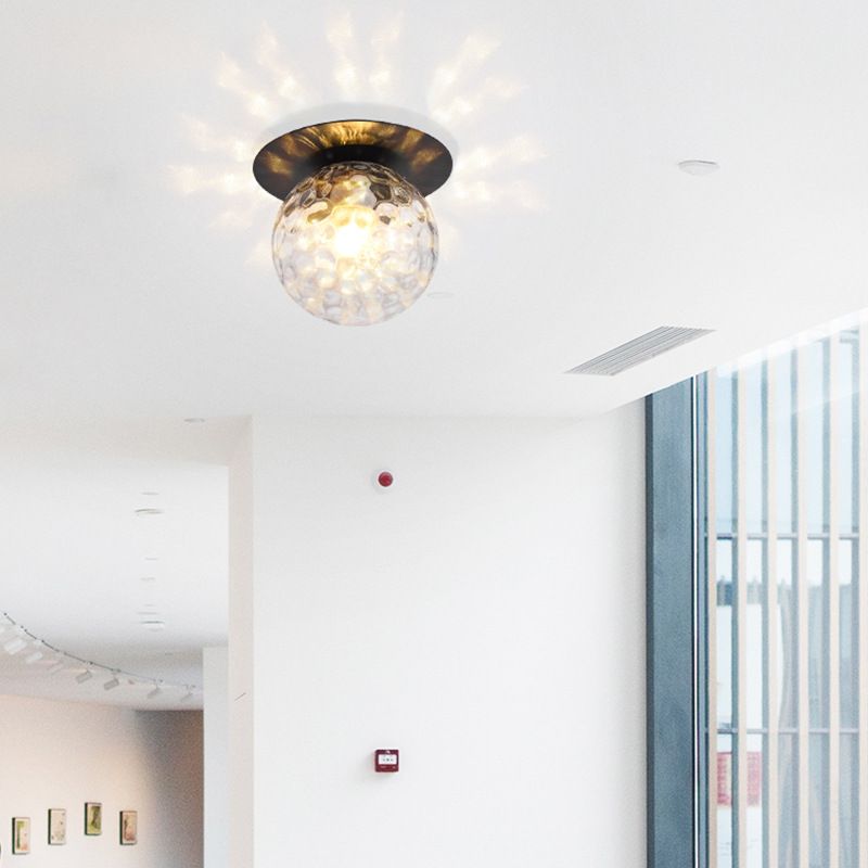 Globe Ceiling Mounted Fixture Minimalist Style Glass Ceiling Mount Light Fixture