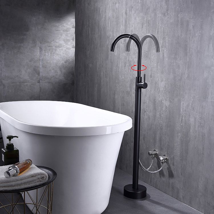 Floor Mounted Metal Freestanding Tub Filler 1 Handle Freestanding Bathtub Faucet